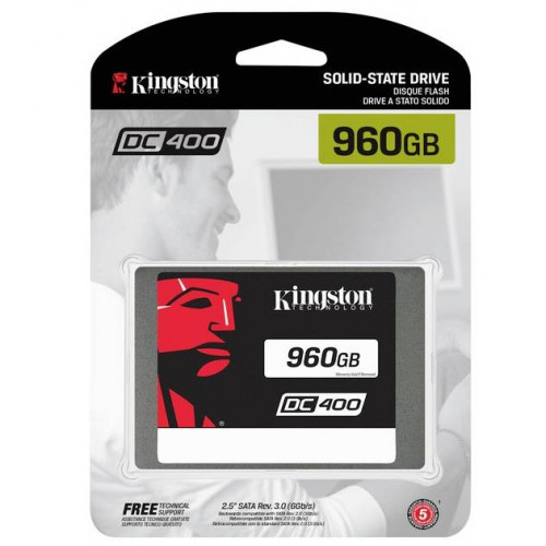 Твердотельный диск 960GB Kingston SSDNow DC400, 2.5", SATA III, [R/W - 555/520 MB/s]